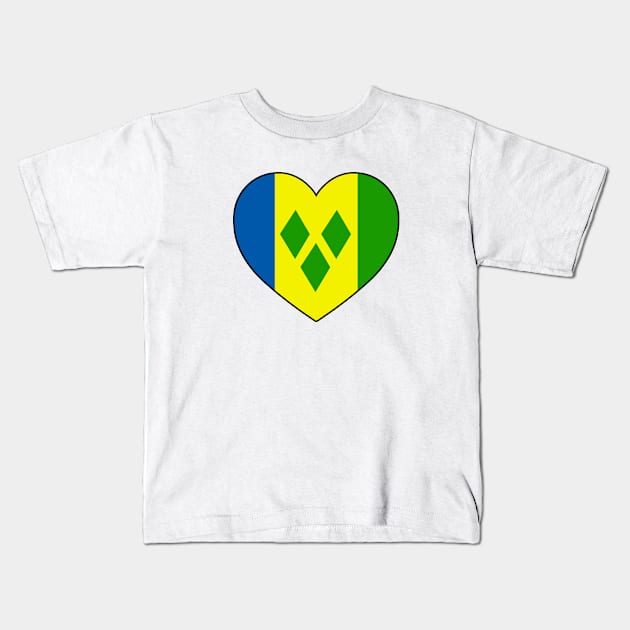 Heart - Saint Vincent and the Grenadines Kids T-Shirt by Tridaak